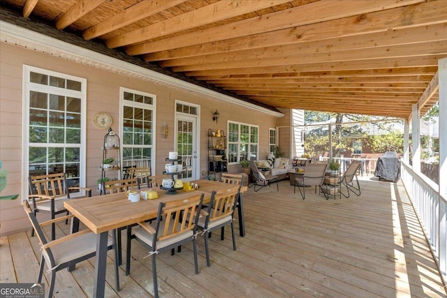 16 Quarter Horse Dr NW, Rome, GA 30165 - wooden terrace featuring an outdoor hangout area and outdoor dining space