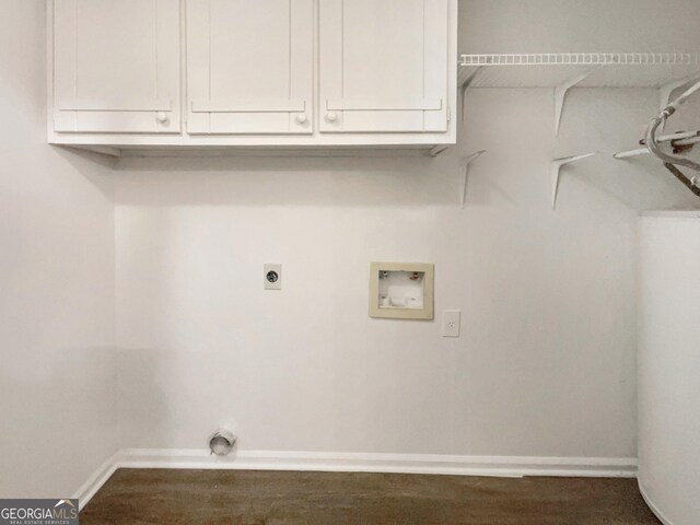 105 Creekwood Ln, Fayetteville, GA 30214 - laundry room with cabinet space, hookup for an electric dryer, baseboards, and washer hookup