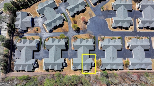 bird's eye view with a residential view