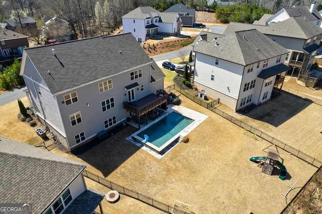 bird's eye view featuring a residential view