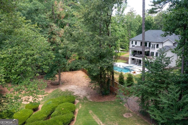59 Woodlawn Dr, Marietta, GA 30067 - bird's eye view featuring a forest view