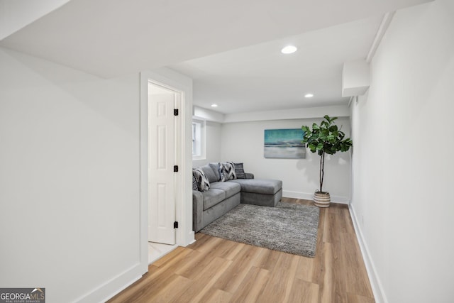 7410 Fields Dr, Cumming, GA 30041 - living room featuring recessed lighting, baseboards, and light wood-style flooring
