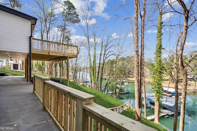7410 Fields Dr, Cumming, GA 30041 - exterior space with a water view and a dock