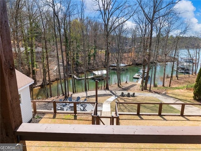 6041 Blackberry Ln, Buford, GA 30518 - dock featuring a water view