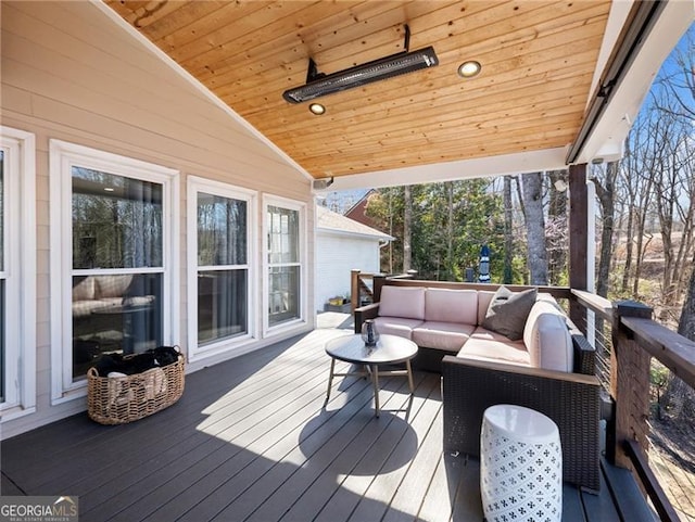 6041 Blackberry Ln, Buford, GA 30518 - wooden terrace featuring an outdoor hangout area