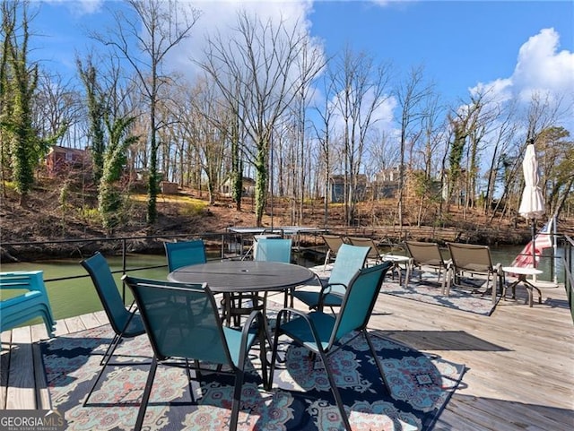 6041 Blackberry Ln, Buford, GA 30518 - wooden terrace with outdoor dining space