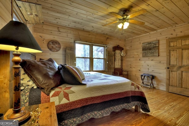 65 Weoka Ct, Ellijay, GA 30540 - bedroom featuring wood walls, wood finished floors, and wood ceiling