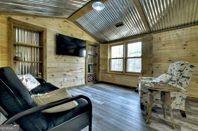 65 Weoka Ct, Ellijay, GA 30540 - sitting room featuring wooden walls and wood finished floors