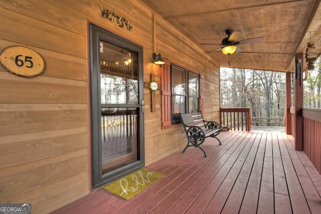 65 Weoka Ct, Ellijay, GA 30540 - deck with covered porch and a ceiling fan