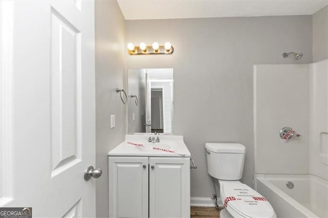 3671 Satellite Blvd, Ellenwood, GA 30294 - full bathroom with toilet, vanity, and bathtub / shower combination