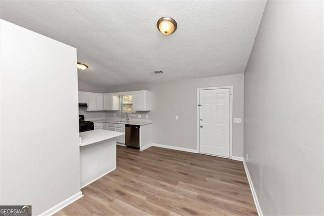 3671 Satellite Blvd, Ellenwood, GA 30294 - kitchen featuring visible vents, a sink, light countertops, black gas range, and stainless steel dishwasher