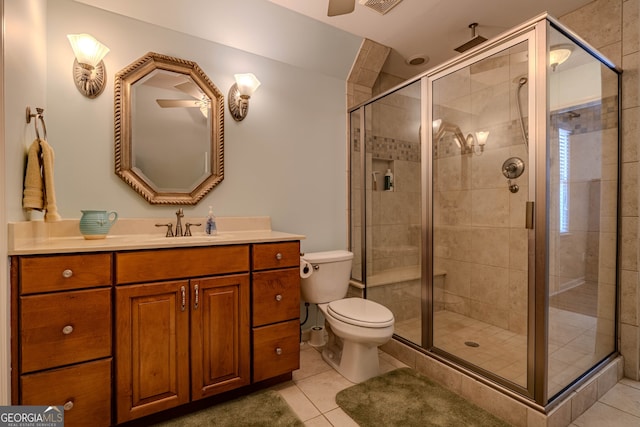5 Pembroke Ln, Cartersville, GA 30120 - full bath with tile patterned floors, vanity, toilet, and a shower stall