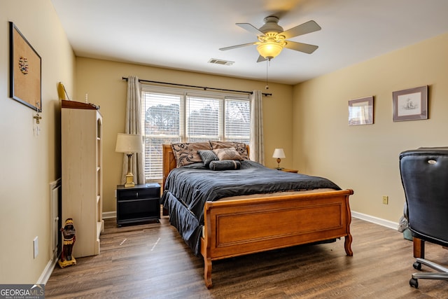 5 Pembroke Ln, Cartersville, GA 30120 - bedroom with a ceiling fan, wood finished floors, visible vents, and baseboards
