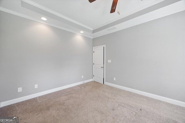 14 Carters Way, Forsyth, GA 31029 - carpeted empty room featuring a ceiling fan, crown molding, recessed lighting, and baseboards