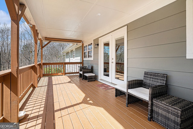 1875 Ebenezer Rd SW, Conyers, GA 30094 - wooden deck featuring french doors