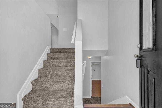 stairs with baseboards