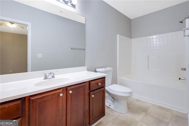 5027 Lower Elm St, Atlanta, GA 30349 - bathroom with vanity, washtub / shower combination, and ceiling fan