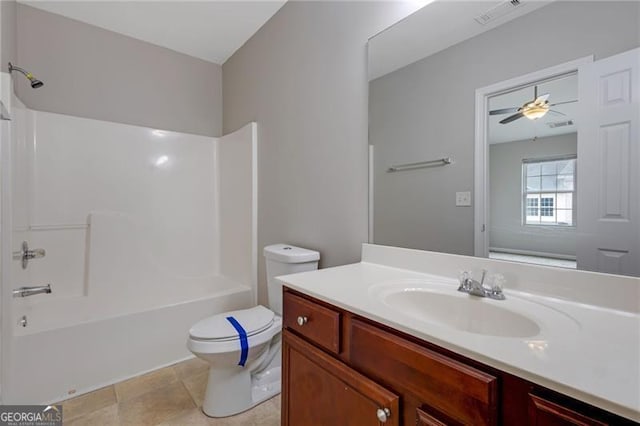 5027 Lower Elm St, Atlanta, GA 30349 - full bath with vanity,  shower combination, and ceiling fan