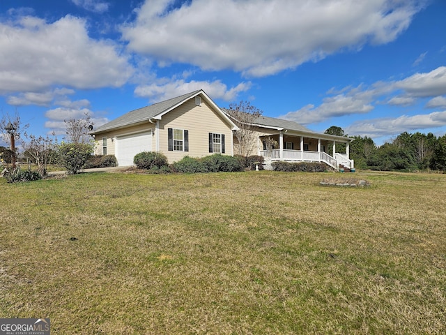 403 Holiday Rd, Franklin, GA 30217 - single story home featuring covered porch, a front lawn, and a garage