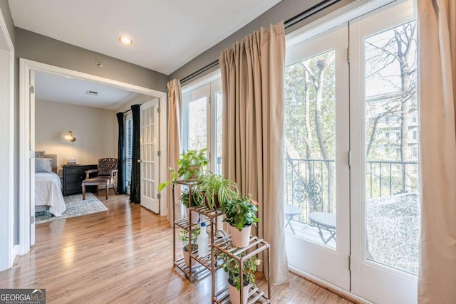3201 Lenox Rd NE Unit 16, Atlanta, GA 30324 - entryway featuring plenty of natural light, french doors, and light wood-type flooring