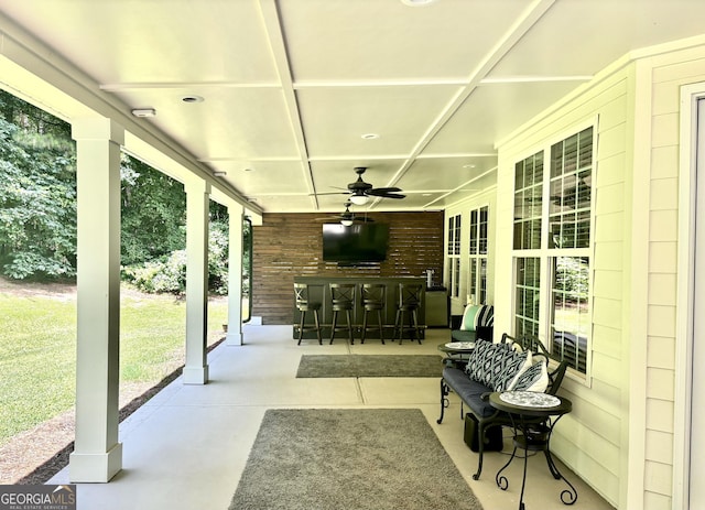 310 Persimmon Dr, Sharpsburg, GA 30277 - sunroom with ceiling fan
