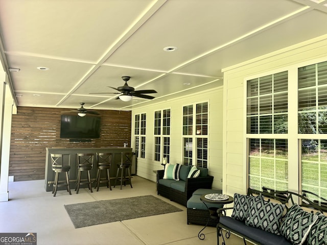 310 Persimmon Dr, Sharpsburg, GA 30277 - view of patio / terrace featuring a ceiling fan