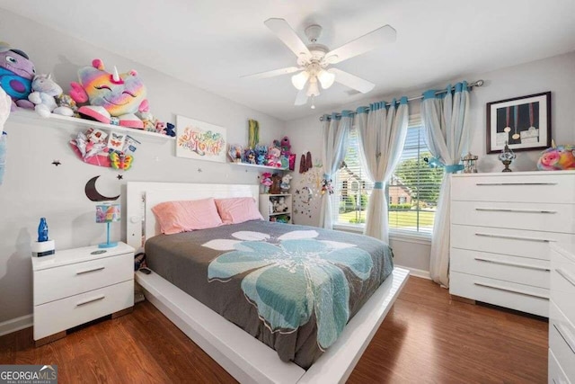 3015 Gold Creek Dr, Villa Rica, GA 30180 - bedroom featuring wood finished floors and ceiling fan