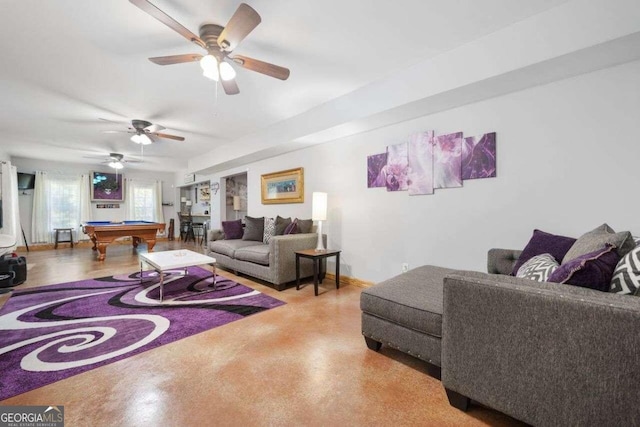 3015 Gold Creek Dr, Villa Rica, GA 30180 - living room featuring pool table and a ceiling fan