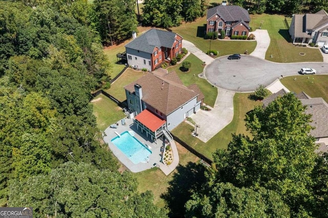 3015 Gold Creek Dr, Villa Rica, GA 30180 - aerial view of property and surrounding area with a pool area