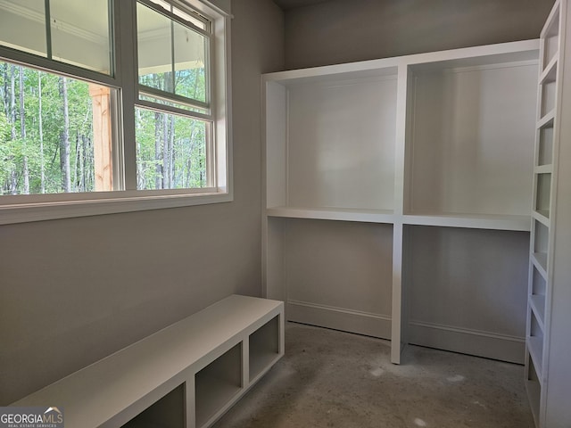 6841 Phillips Mill Rd, Douglasville, GA 30135 - mudroom featuring unfinished concrete floors