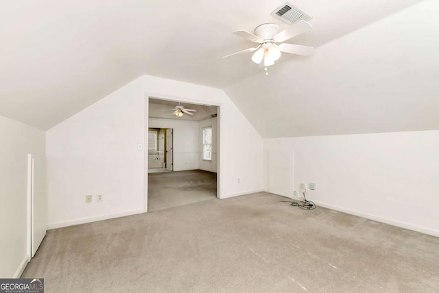 2002 Stonewick Ct, Lawrenceville, GA 30043 - additional living space with a ceiling fan, carpet flooring, and vaulted ceiling