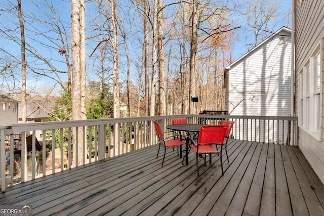 2002 Stonewick Ct, Lawrenceville, GA 30043 - wooden terrace featuring outdoor dining area