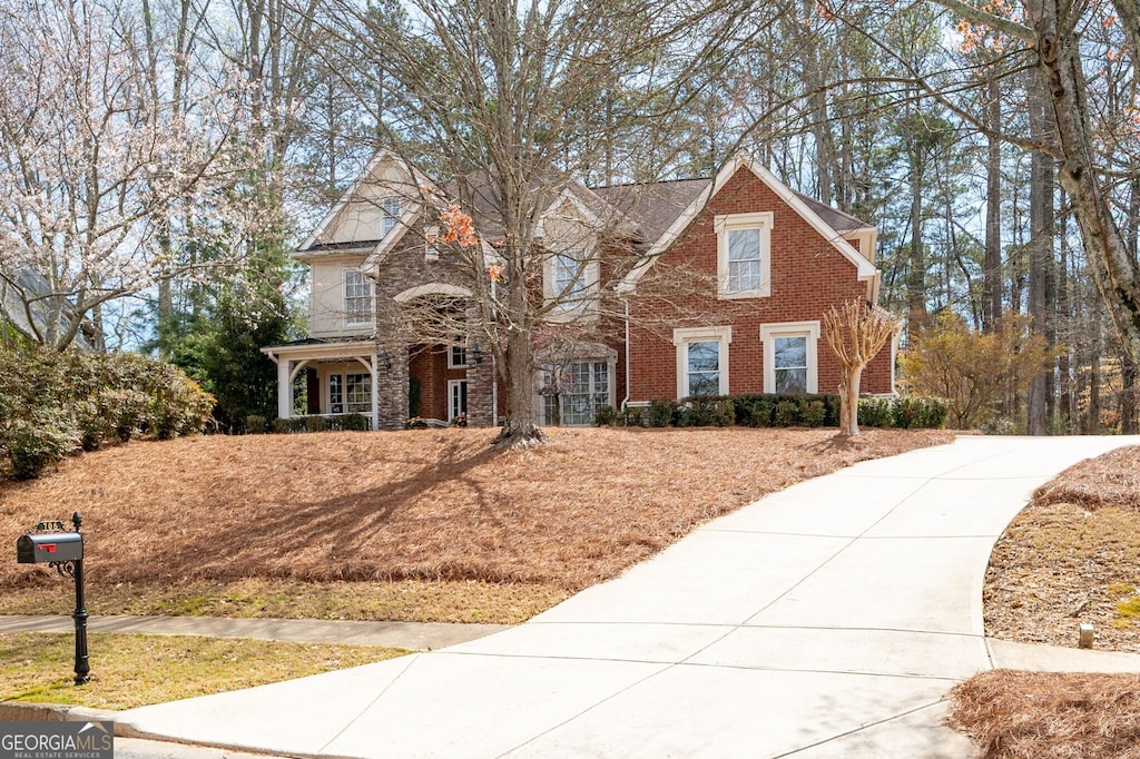 view of front of property with brick siding
