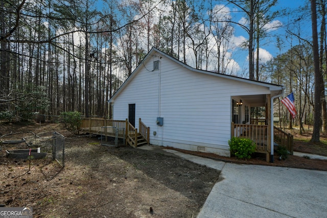 98 Brenda Cir, Rockmart, GA 30153 - view of property exterior featuring crawl space and covered porch