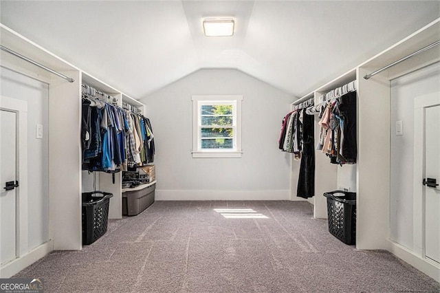 396 Academy St, Alpharetta, GA 30009 - spacious closet featuring vaulted ceiling and carpet flooring