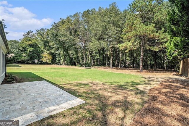 396 Academy St, Alpharetta, GA 30009 - view of grassy yard with a patio area