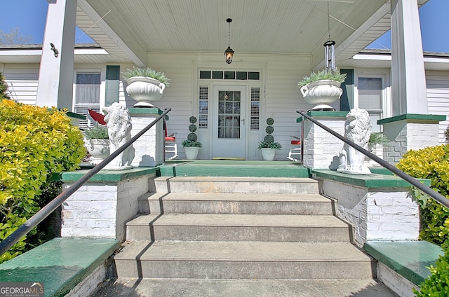 151 Flat Shoals Rd, Woodbury, GA 30293 - doorway to property featuring covered porch