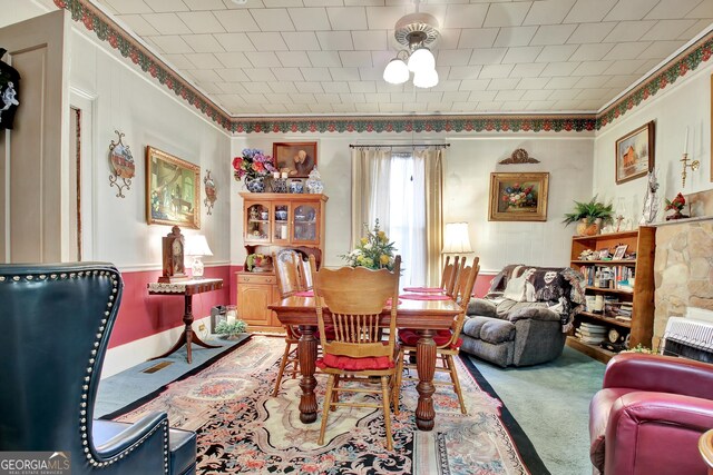 151 Flat Shoals Rd, Woodbury, GA 30293 - dining area featuring visible vents and carpet floors