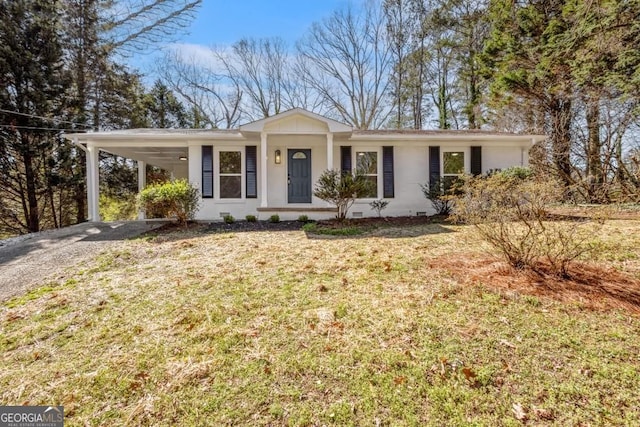 5225 Maple Valley Rd SW, Mableton, GA 30126 - single story home featuring asphalt driveway, a front yard, and a carport