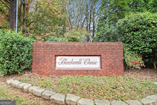 view of community sign