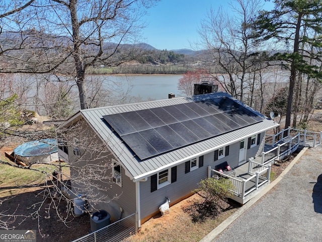 625 Sunnyside Shores Rd, Hiawassee, GA 30546 - drone / aerial view featuring a water and mountain view