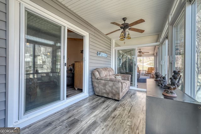 625 Sunnyside Shores Rd, Hiawassee, GA 30546 - sunroom with ceiling fan
