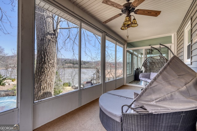 625 Sunnyside Shores Rd, Hiawassee, GA 30546 - sunroom / solarium with a ceiling fan