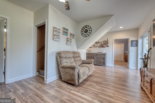 625 Sunnyside Shores Rd, Hiawassee, GA 30546 - sitting room featuring light wood finished floors, recessed lighting, and baseboards