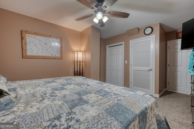 625 Sunnyside Shores Rd, Hiawassee, GA 30546 - carpeted bedroom featuring baseboards and ceiling fan