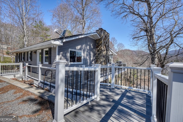 625 Sunnyside Shores Rd, Hiawassee, GA 30546 - deck featuring a mountain view