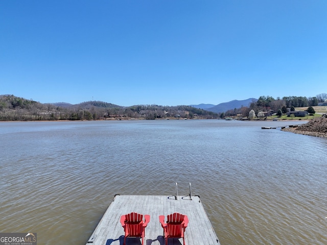 625 Sunnyside Shores Rd, Hiawassee, GA 30546 - view of dock featuring a water and mountain view