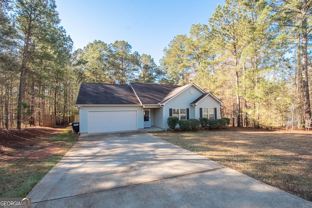 104 Park View Dr, Grantville, GA 30220 - ranch-style house with a front yard, an attached garage, and concrete driveway