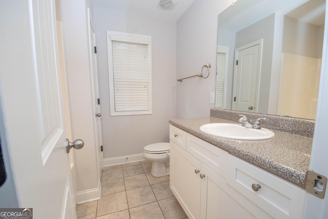 104 Park View Dr, Grantville, GA 30220 - bathroom with toilet, tile patterned flooring, baseboards, and vanity