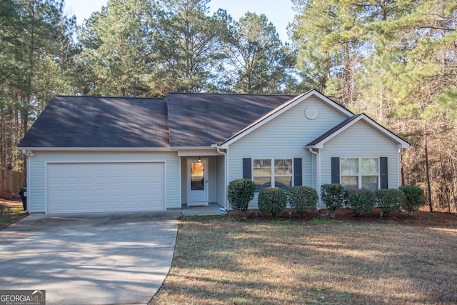 104 Park View Dr, Grantville, GA 30220 - ranch-style home featuring a garage, a front yard, and concrete driveway